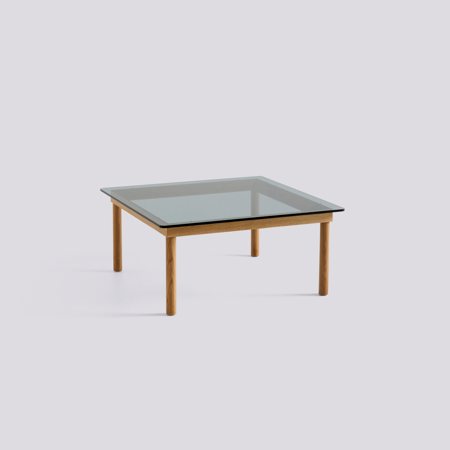 KOFI - 80 x 80 cm - Grey tinted glass - Water-based lacquered solid oak