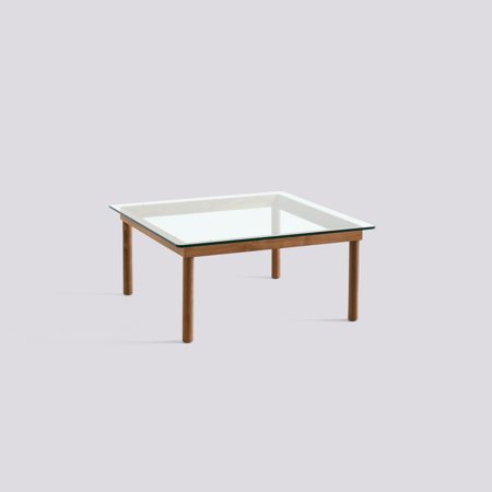 KOFI - 80 x 80 cm - Clear glass - Water-based lacquered solid walnut