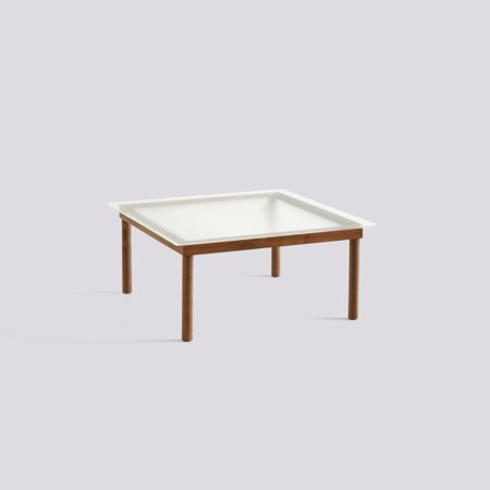 KOFI - 80 x 80 cm - Clear reeded glass - Water-based lacquered solid walnut