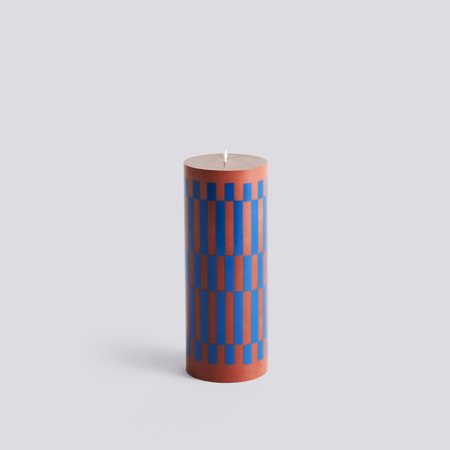 COLUMN CANDLE - Medium - Brown and Blue
