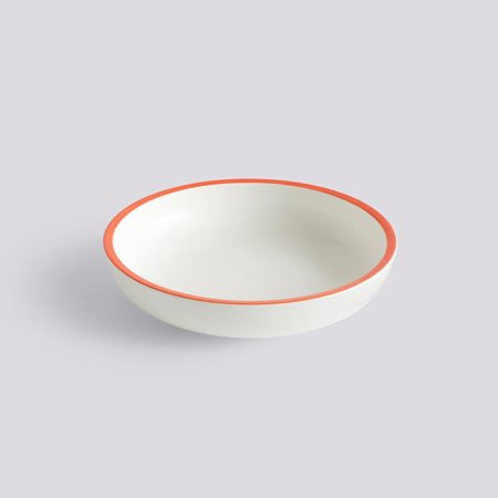 SOBREMESA SERVING BOWL - 20 small - White with red rim