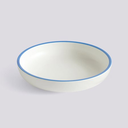 SOBREMESA SERVING BOWL - 25 large - White with blue rim