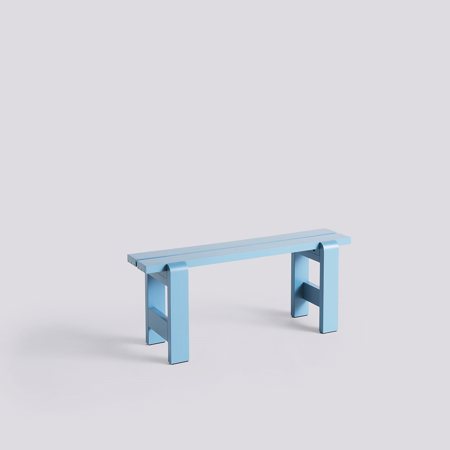 WEEKDAY BENCH - 111 x 23 x 45 - Azure Blue Lacquered Pinewood