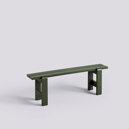 WEEKDAY BENCH - 140 x 23 x 45 - Olive Lacquered Pinewood
