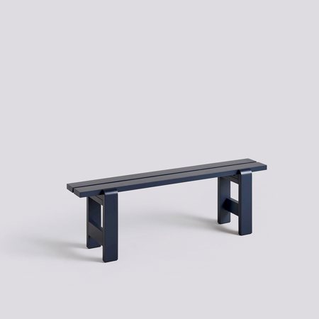 WEEKDAY BENCH - 140 x 23 x 45 - Steel Blue Lacquered Pinewood
