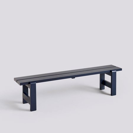 WEEKDAY BENCH - 190 x 32 x 45 - Steel Blue Lacquered Pinewood