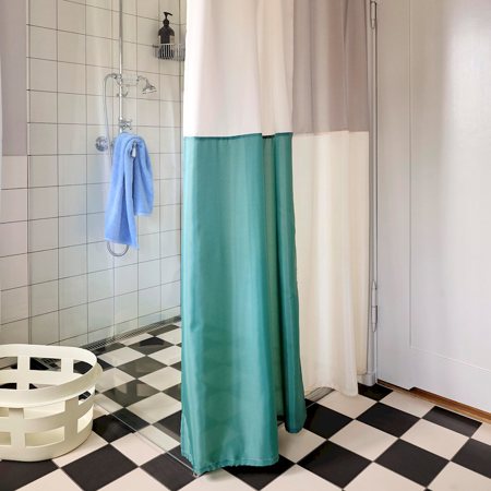 CHECK SHOWER CURTAIN