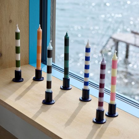 STRIPE CANDLE SET OF 4