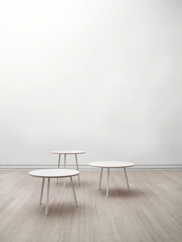 LOOP STAND ROUND TABLE - 120 cm - Black frame - Black linoleum