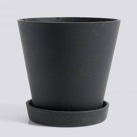 FLOWERPOT WITH SAUCER - XL - Black