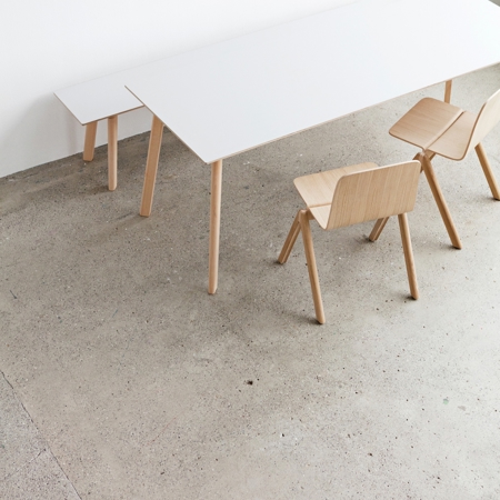 COPENHAGUE DEUX - 210 - 200 X 75 X 73 cm - Pearl white - Water-based Lacquered Oak
