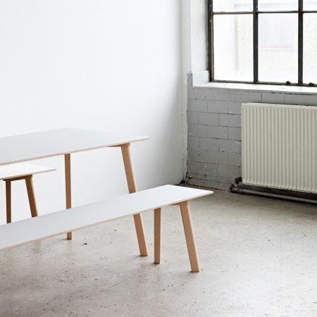 COPENHAGUE DEUX - 210 - 140 X 75 X 73 cm - Pearl white - Water-based Lacquered Oak