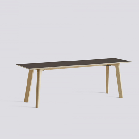 COPENHAGUE DEUX - 215 - 200 x 35 x 45 cm - Dark Grey Laminate - Water-based Lacquered Oak