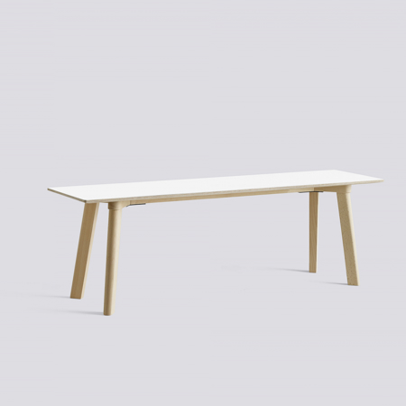 COPENHAGUE DEUX - 215 - 200 x 35 x 45 cm - Pearl White - Water-based Lacquered Oak