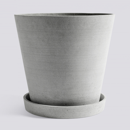 FLOWERPOT WITH SAUCER - XXXL - Grey