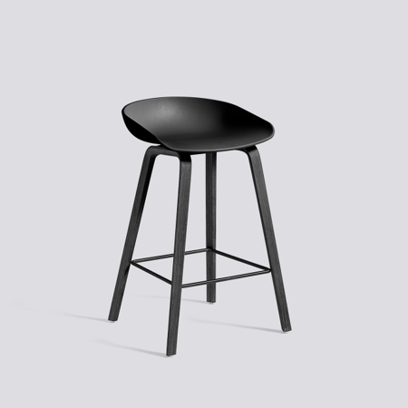 ABOUT A STOOL - AAS 32 - 65 cm - Black - Stained Black Oak