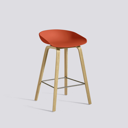 ABOUT A STOOL - AAS 32 - 65 cm - Brick - Soap Treated Oak