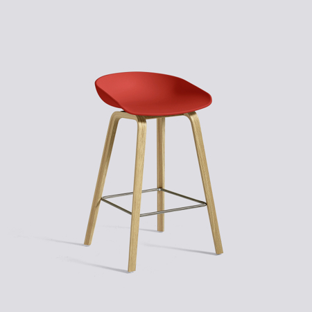 ABOUT A STOOL - AAS 32 - 65 cm - Warm Red - Soap Treated Oak