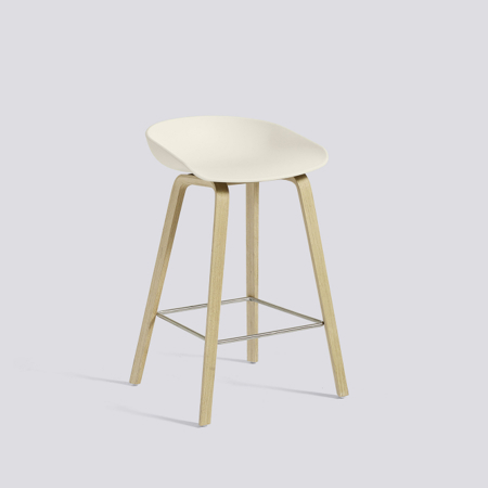 ABOUT A STOOL - AAS 32 - 65 cm - Cream White - Soap Treated Oak