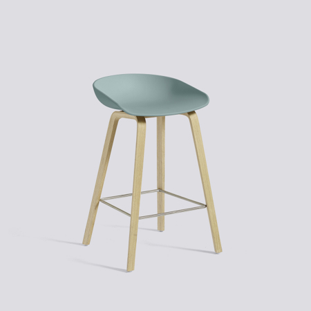 ABOUT A STOOL - AAS 32 - 65 cm - Dusty Blue - Soap Treated Oak