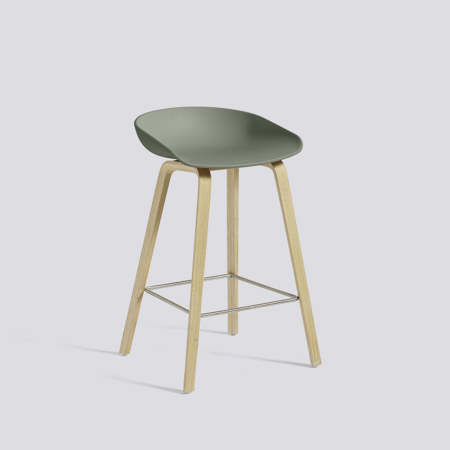 ABOUT A STOOL - AAS 32 - 65 cm - Dusty Green - Soap Treated Oak