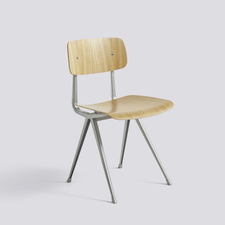 RESULT CHAIR - Clear Lacquered Oak Veneer - Grey