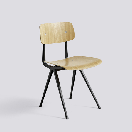 RESULT CHAIR - Clear Lacquered Oak Veneer - Black