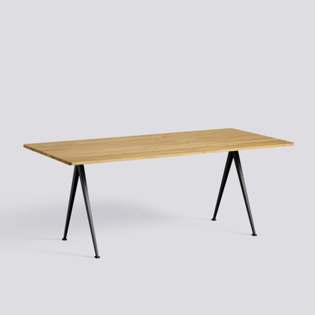 PYRAMID TABLE - 02 - 190x85 - Matt Lacquered Oak - Black