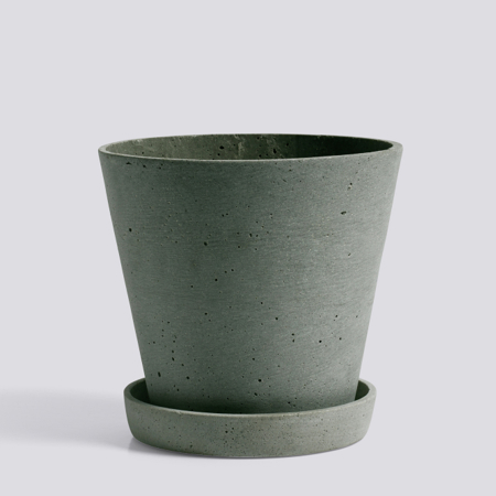 FLOWERPOT WITH SAUCER / GREEN - Large - Green