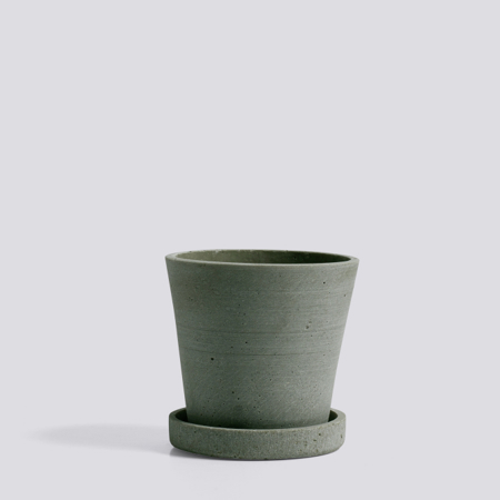 FLOWERPOT WITH SAUCER / GREEN - Small - Green