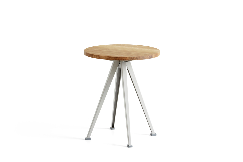 PYRAMID COFFEE TABLE 51 - Ø45,5 cm - Water-based Lacquered Oak - Grey